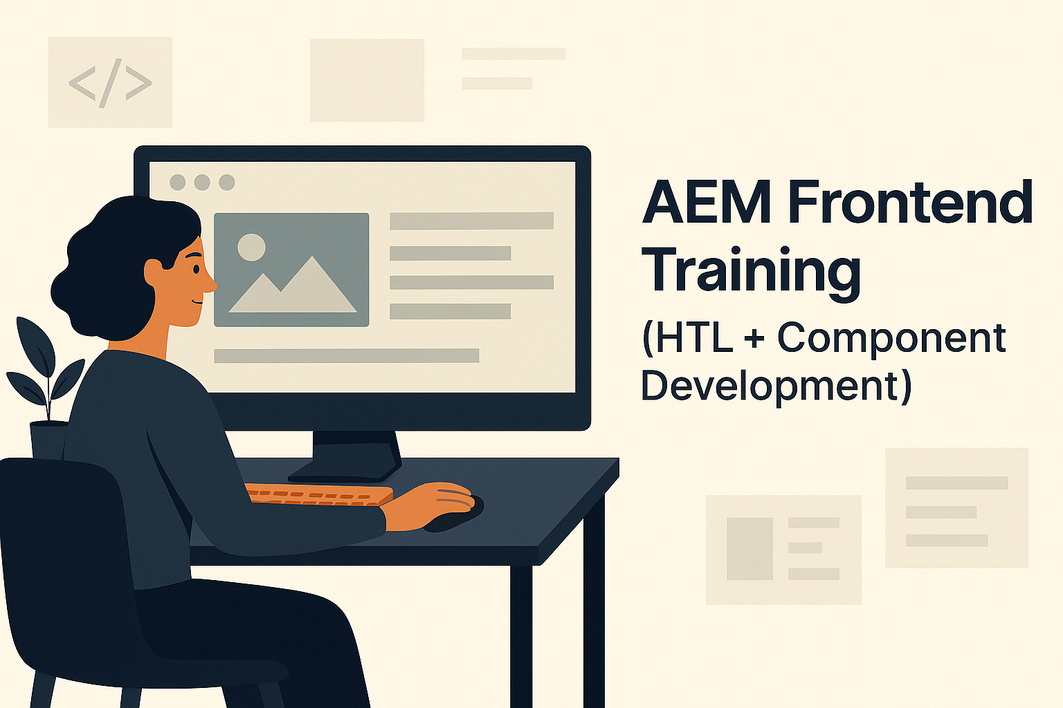 AEM Frontend Developer working with HTL and components — AEM Frontend Training.